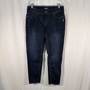 Silver Jeans Women's 31x26 Dark Wash Blue Denim Super Stretch Cotton Blend Mid R